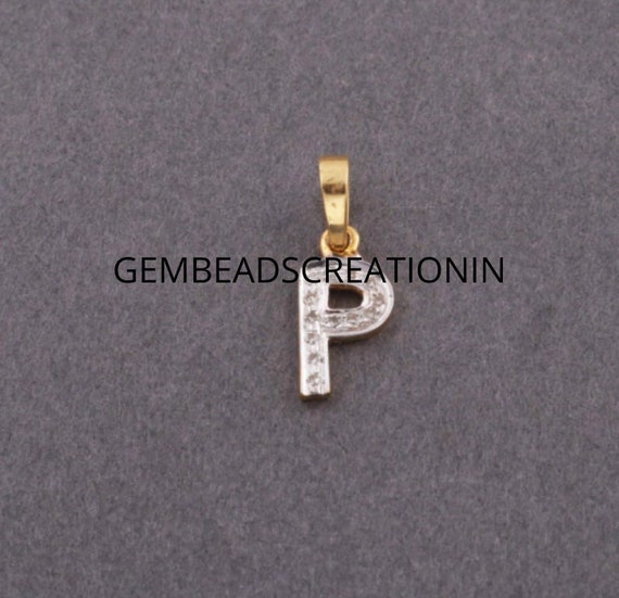 Solid Gold Initial Letter Pendant/personalized Etsy