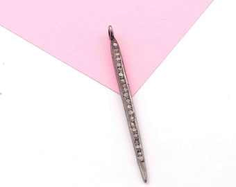 Pave Diamond Spike, Spike Charm Pendant, 925 Sterling Silver, Spike Pendant, Diamond Charm, Diamond Findings, Jewelry Making, Bulk Wholesale