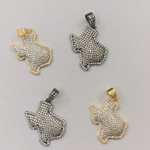 Moissanite Texas Anhänger 925 Sterling Silber Handgemachter feiner Schmuck Hip Hop Texas Karte Lage Anhänger The Lone Star State Anhänger