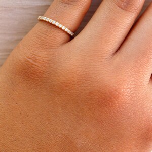 14k gouden diamant halve eeuwigheid stapelring effenen trouwring jubileumcadeau voor vrouwen