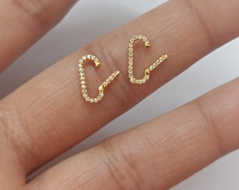 14k Gold Oval Carabiner Clasp with Moissanite Diamond Pave (10mm) – Jewelry Making Connector