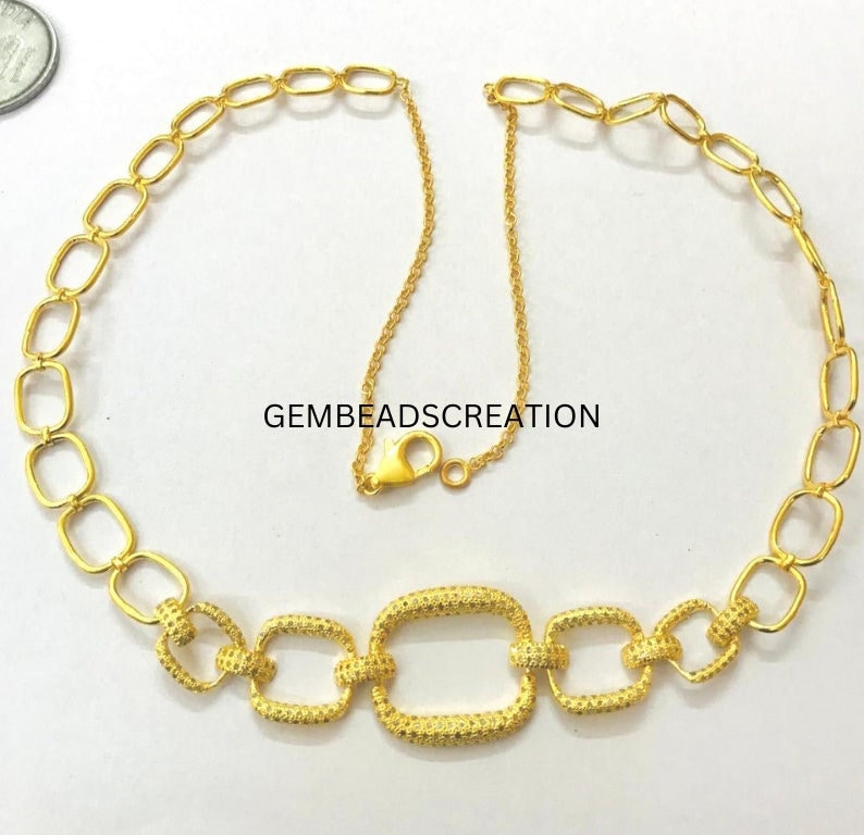 Pave Diamond Link Chain Necklace/diamond Jewelry/link Chain Etsy