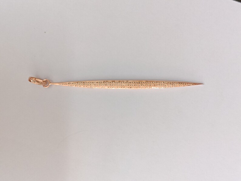 Handmade Pave Diamond Spike Pendant Sterling Silver Charm 85x5mm Jewelry Making Findings image 9