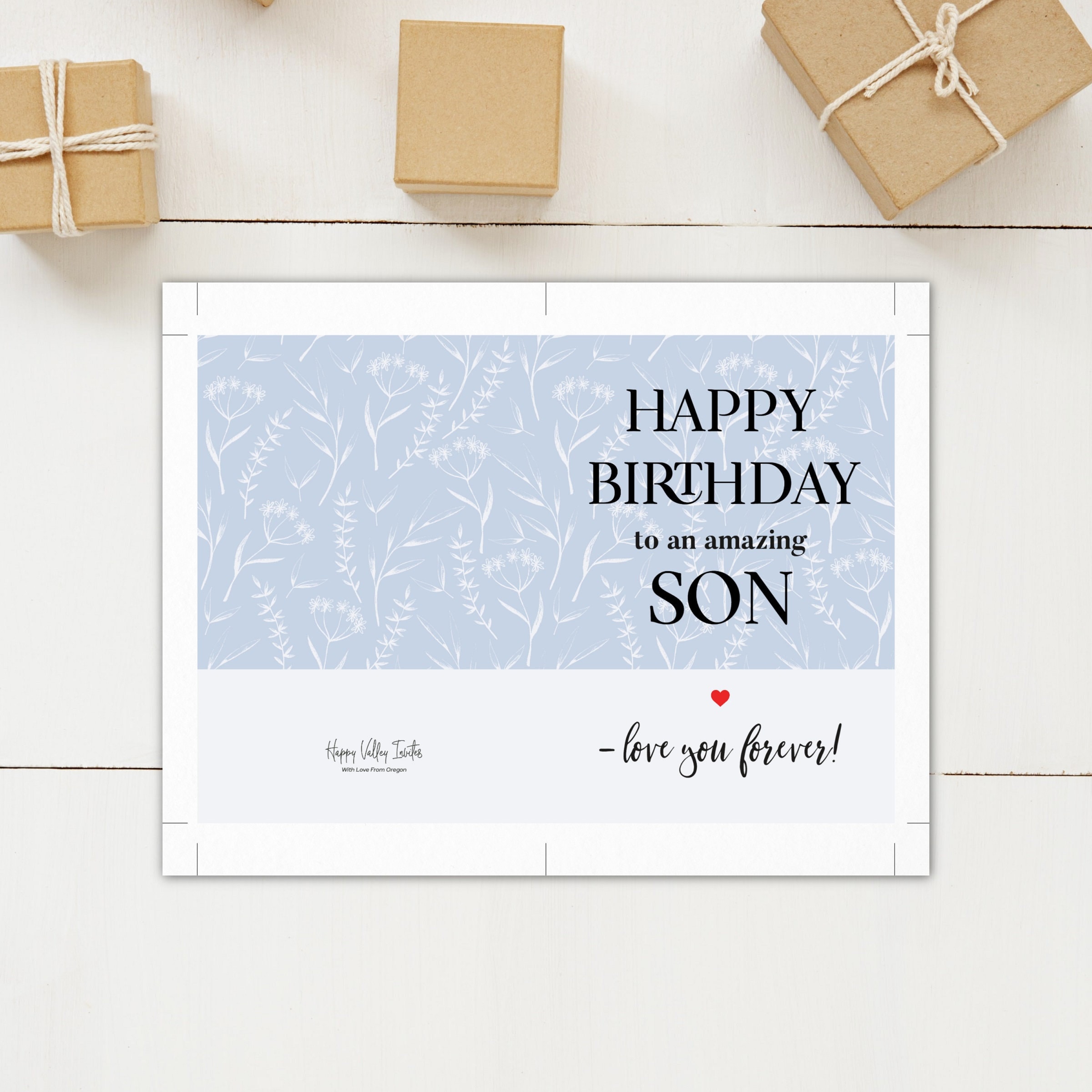 Printable Birthday Card for Son, Son Birthday Card, Instant Download ...