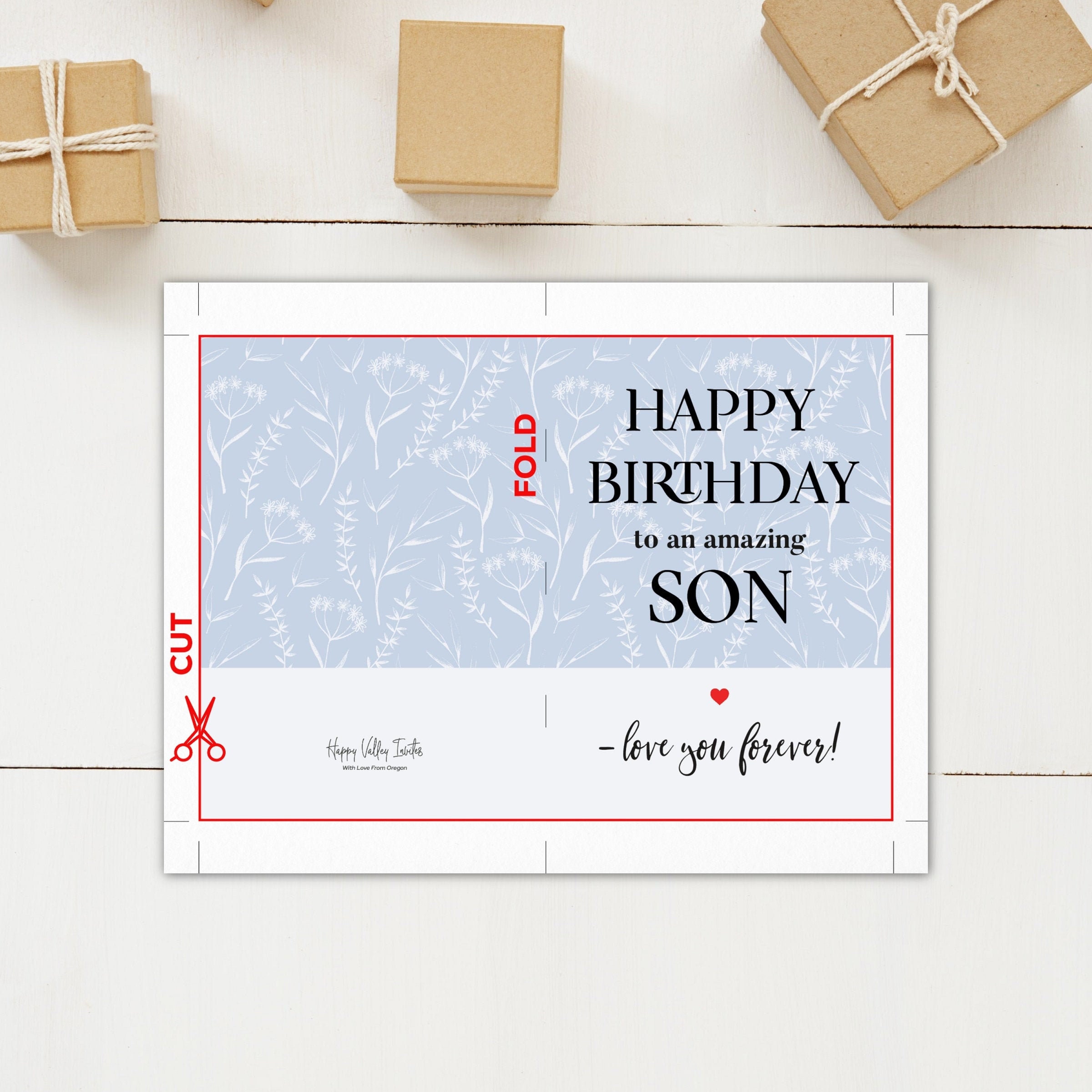 printable birthday card for son son birthday card instant etsy