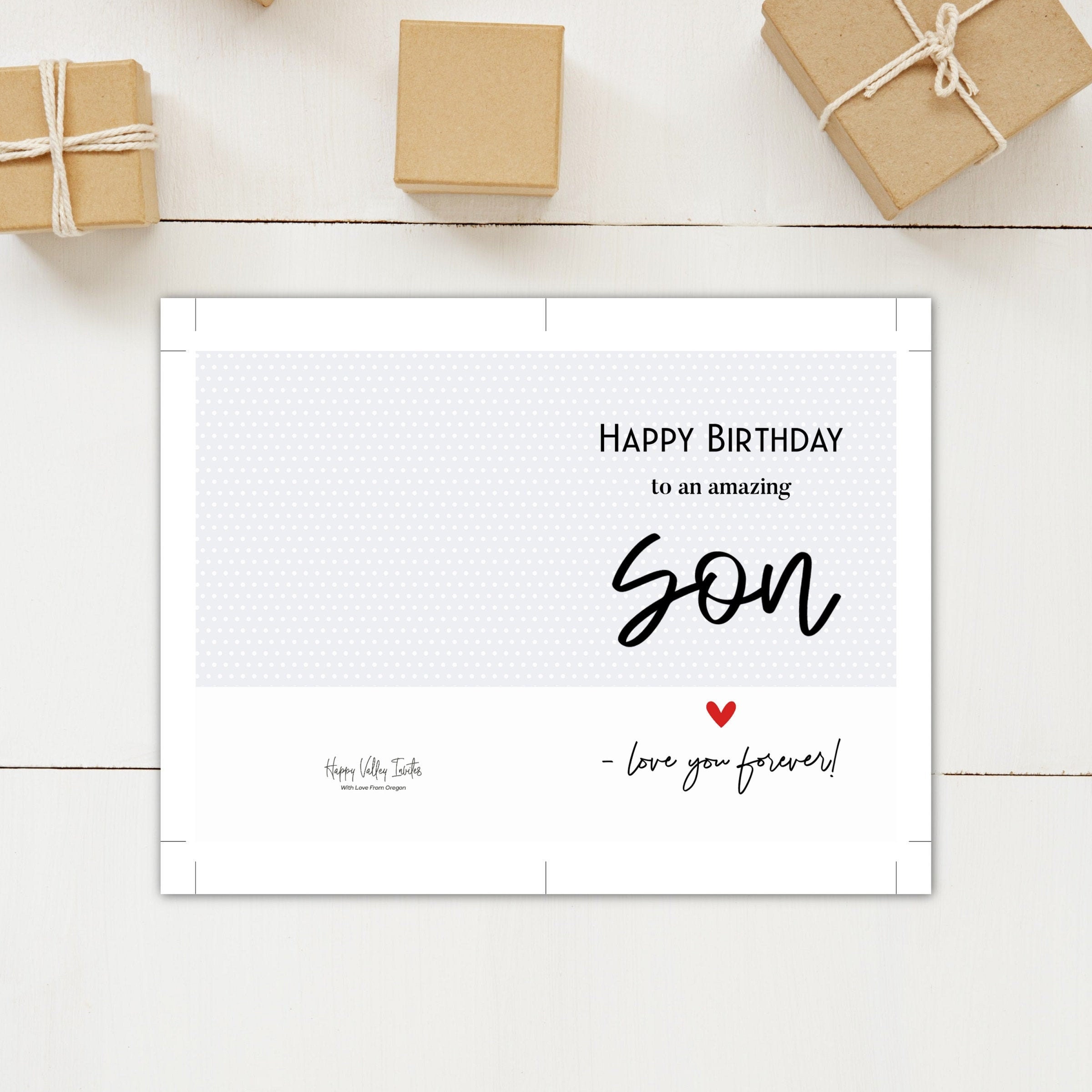 Birthday Card for Son, Printable Son Birthday Card, Instant Download ...