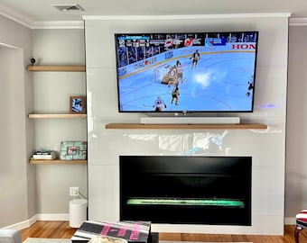 Handcrafted White Oak Floating Shelves, Modern Open Shelving