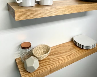 Floating Shelf, Red Oak Shelves, Stylish shelving for kitchen, Floating, Heavy Duty