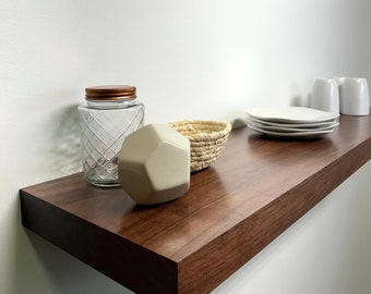 Walnut Floating Shelves, Kitchen shelves, Modern Wood Floating Shelves, Floating Wall Shelves