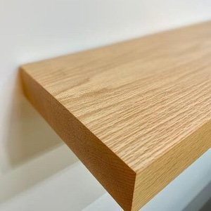 Handcrafted Red Oak Floating Shelf, Solid Wood Wall Decor