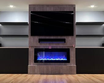 Black Solid Wood Floating Shelves, Black Wooden Wall Shelf, Black Floating Shelves, Floating Shelf, Modern Shelving