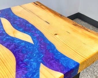 Epoxy End Table, Epoxy Resin Table, River Table, Custom Epoxy Table