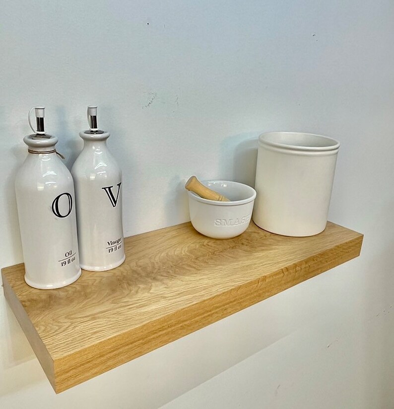 White Oak Floating Shelf White Oak Floating Shelving White Etsy