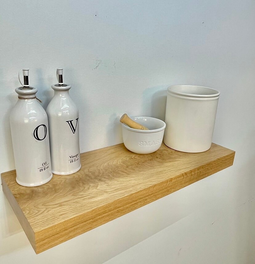 White Oak Floating Shelf White Oak Floating Shelving White Etsy