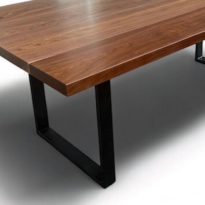 Handcrafted Solid Wood Dining Table, Solid Wood Dining Table, Dining Table With Metal Legs, Modern, Stylish