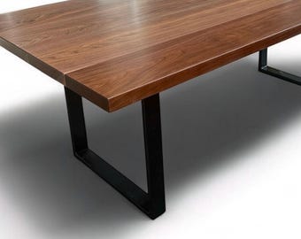 Handcrafted Solid Wood Dining Table, Solid Wood Dining Table, Dining Table With Metal Legs, Modern, Stylish