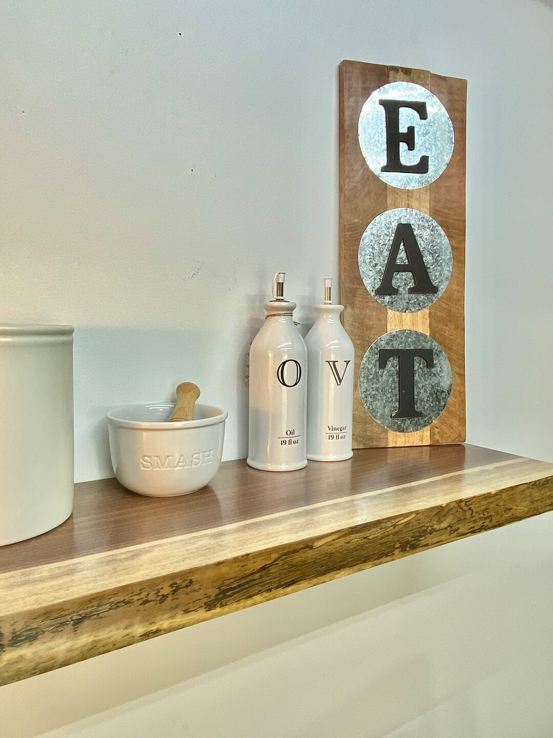 Live Edge Walnut Shelf, Walnut Floating Shelves, Floating Kitchen Shelves, Live Edge Wall Shelf