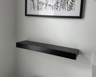 Modern Black Floating Shelves, Black Shelves, Black Bathroom Shelves, Floating Shelves, Custom Floating Shelves, Black Shelf For Bathroom