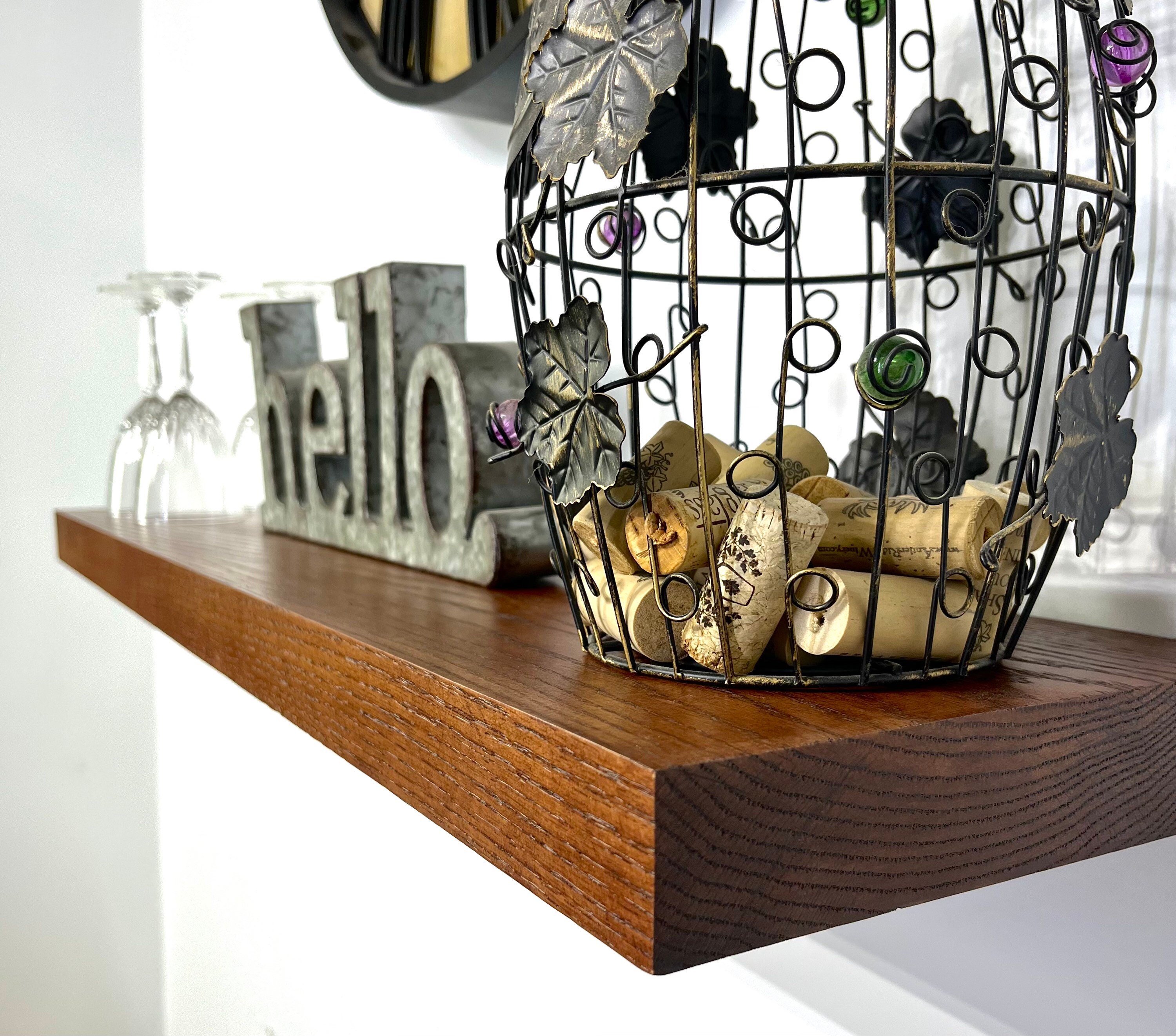 Solid Wood Shelves Red Oak Floating Shelves Oak Floating Etsy