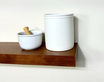 Customizable Floating Pine Shelf, Any Color, Kitchen Shelving