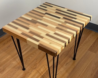 Butcher block End Table, Epoxy End Table, Epoxy Coffee Table