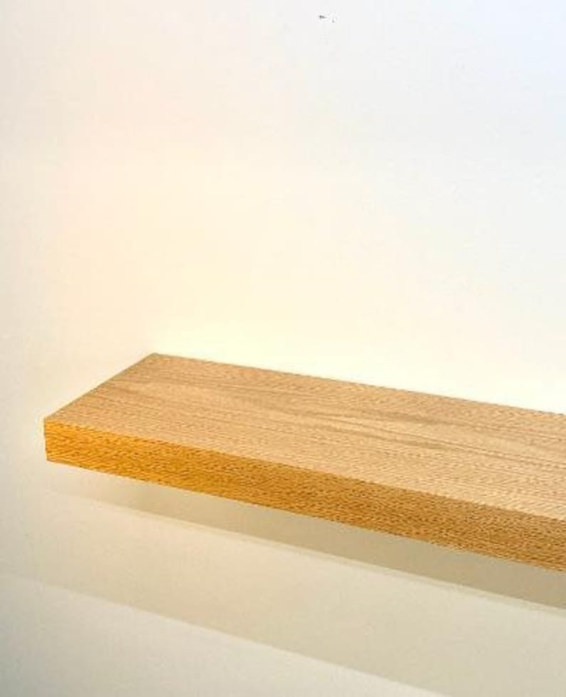 Red Oak Floating Shelves Solid Wood Floating Shelves Wooden Etsy
