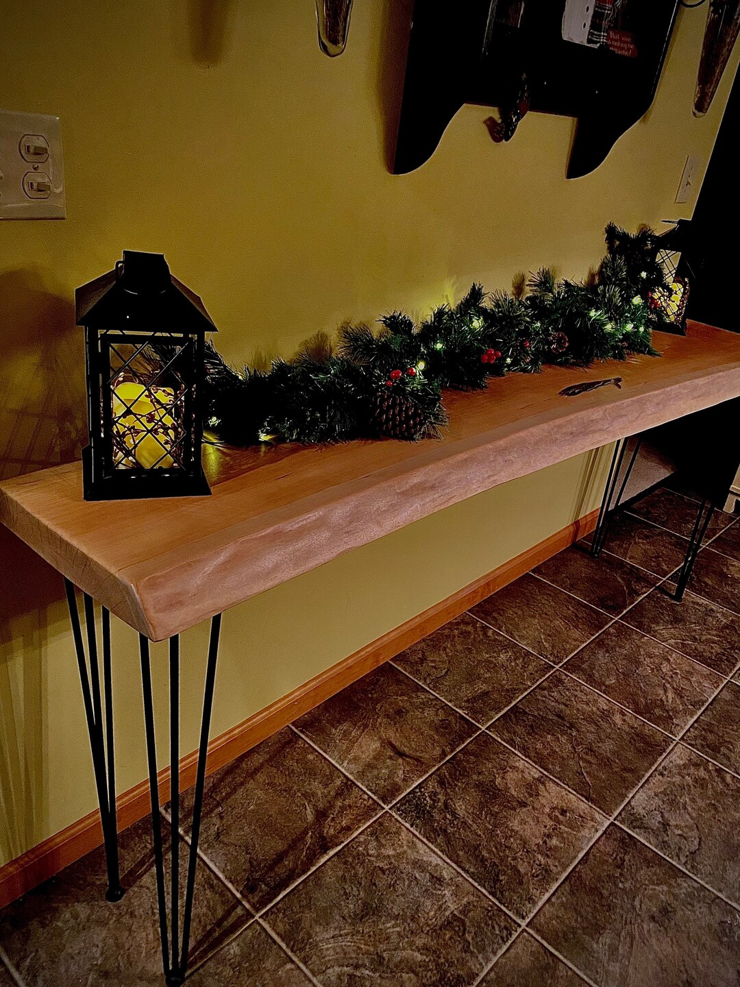 Live Edge Sofa Table, Live Edge Table, Narrow Sofa Table, Narrow