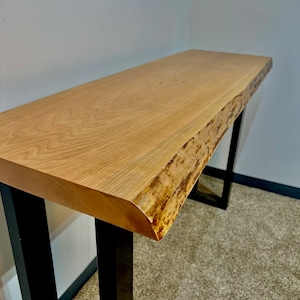 Live Edge Console Table, Wood Entryway Table, Narrow Hallway Table, Modern Foyer Table, Cherry Table, Rustic Console Table