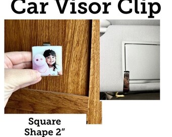 Custom Photo Car Visor Clip, Personalized Photo, Custom Photo Square Car Visor Clip, Car Visor Accessory, Photo Accessories for Car