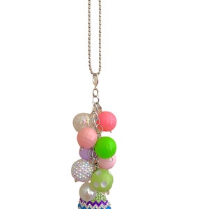 Car Mirror Charm- Charm for Rear View Mirror - Rhinestone- Acrylic Beads - Rhinestone Pendant - Keychain Clip - Easter