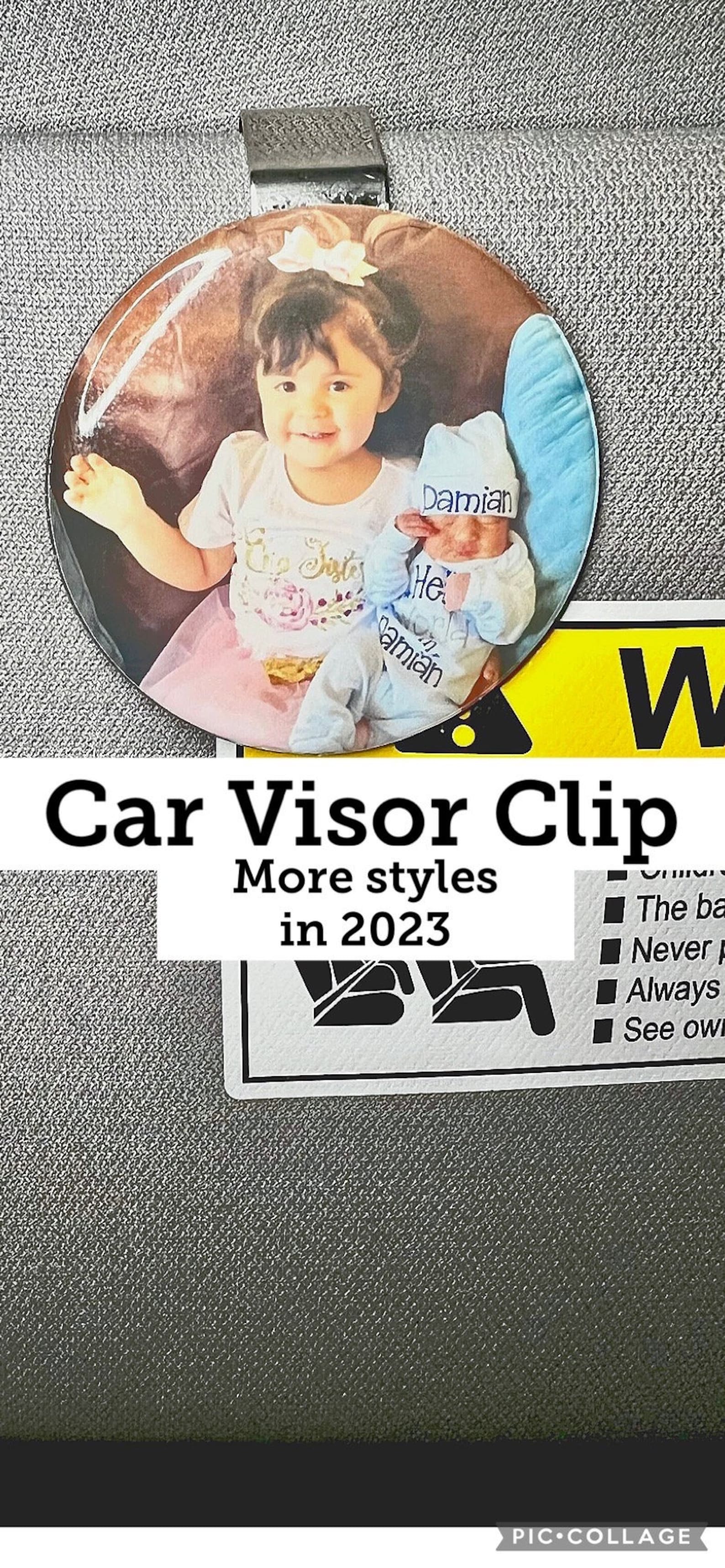 Custom Photo Car Visor Clip Car Visor Picture Frame Circle Etsy
