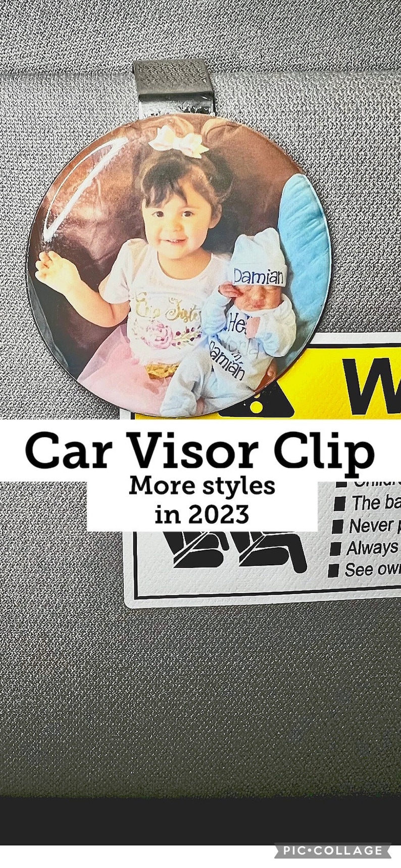 Custom Photo Car Visor Clip Car Visor Picture Frame Circle Etsy