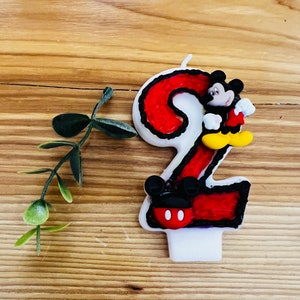 Mouse themed birthday candle, Custom birthday candle, birthday candle for kids