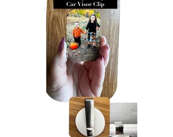 Custom Photo Car Visor Clip, Personalized Photo, Custom Photo Rounded Rectangle Car Visor Clip, Car Accessories, Photo Accessories for Car