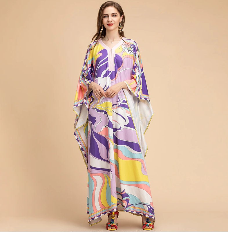 Fashion Runway Loose Maxi Dress Plus Size Women Batwing Sleeve | Etsy