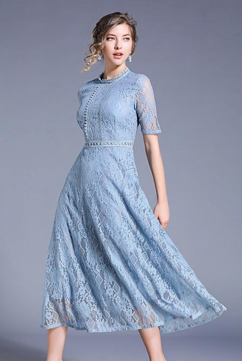 Fashion Elegant Slim Hollow Out Lace Vestido Woman Clothing - Etsy