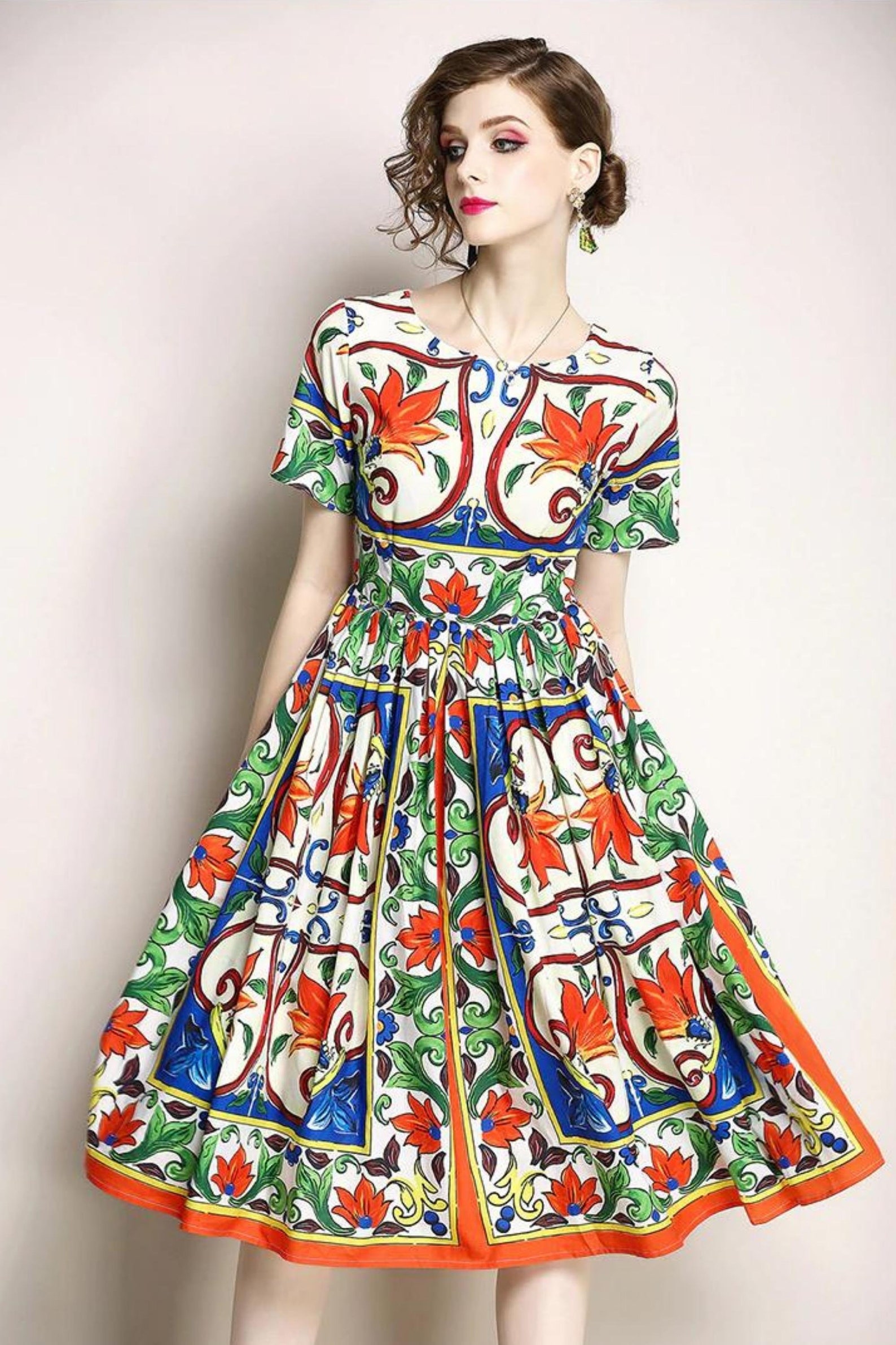 Runway Spring Summer Fashion Women High Quality Floral Print - Etsy