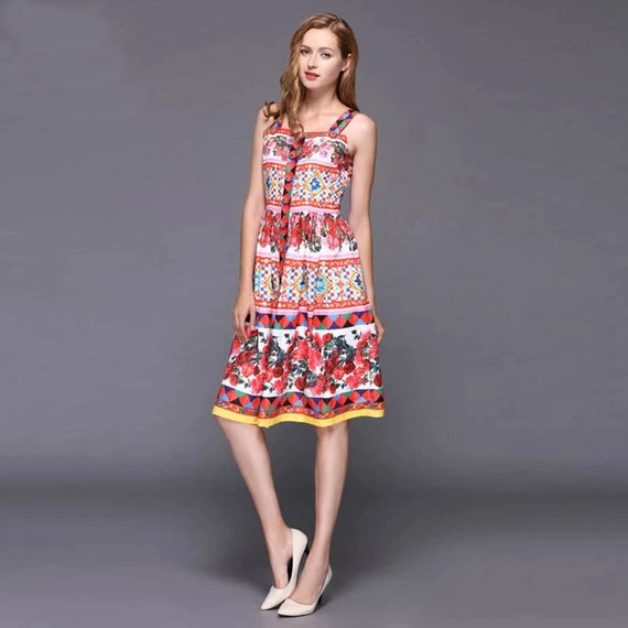 Fashion Designer Summer Dress Women's Spaghetti Strap - Etsy