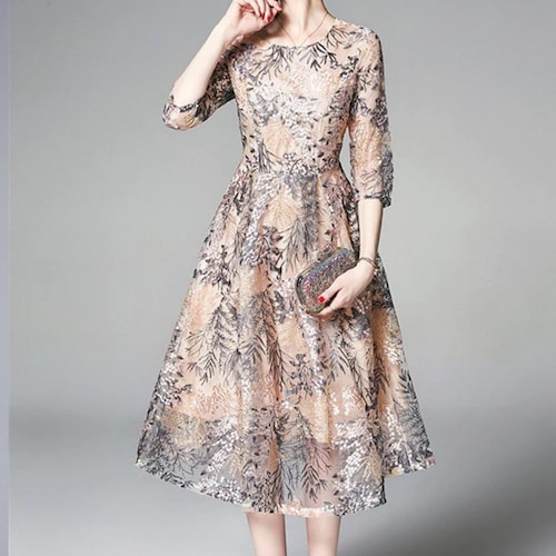 Women Summer Luxury Embroidery Mesh Dress Female Elegant - Etsy