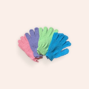Exfoliating NYLON shower gloves, dead skin removal