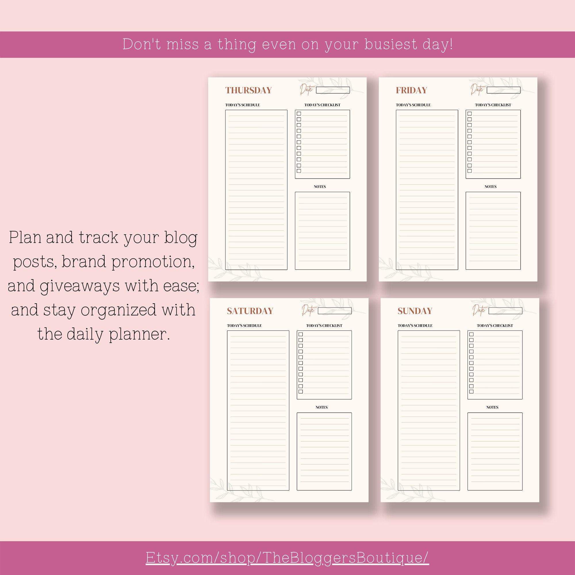 Blog Post Planners Brand Board Planner Giveaway Tracker Etsy
