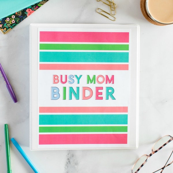 The BEST Busy Mom Binder & Planner | Home Management Binder for Home Organization | Command Center Family Organizer | 35 Digital Downloads
