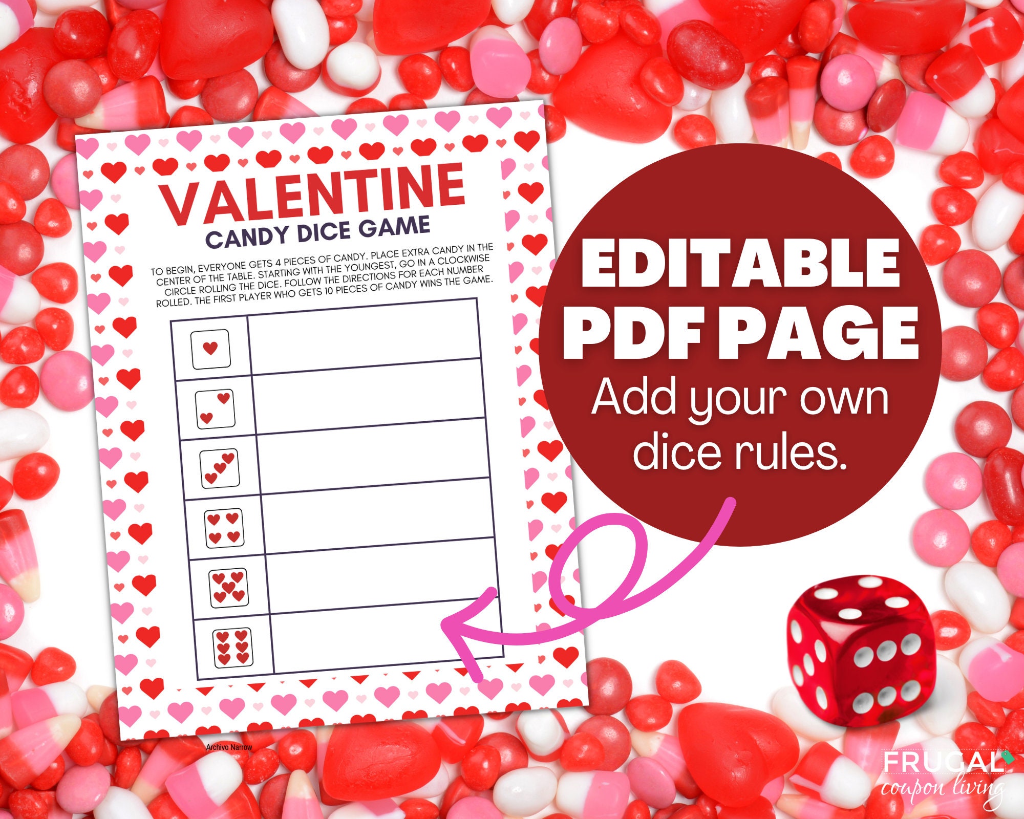 Valentine Candy Game With Dice | Editable Valentine Game for Kids | Fun ...