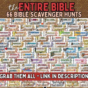 The Books of The Law Bible Scavenger Hunt, First Five Books of the Bible, Genesis, Exodus, Leviticus, Numbers, Deuteronomy Bible Trivia Game image 8