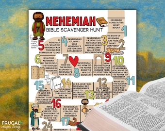 Nehemiah Bible Scavenger Hunt, Book of Nehemiah Bible Study, Old Testament Trivia Game, Books of History, Faith and the Wall of Jerusalem