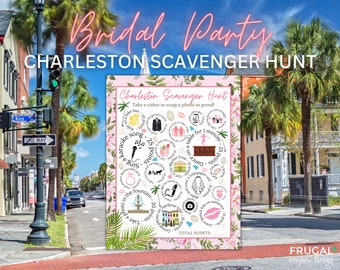 Charleston Bachelorette Scavenger Hunt | Charleston Bachelorette Party Itinerary | Charleston Bachelorette Theme Party Activities Printable