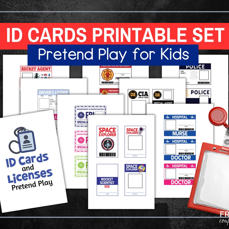 Kids Pretend Id Card - Etsy
