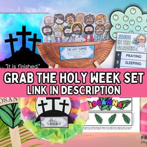The Last Supper Kids Craft, Jesus & the 12 Disciples Paper Plate Bible Printable Holy Week Easter Activity, Bread and Wine Communion Set image 8