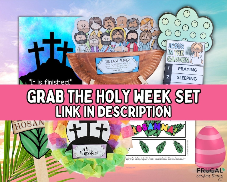 The Last Supper Kids Craft, Jesus & the 12 Disciples Paper Plate Bible Printable Holy Week Easter Activity, Bread and Wine Communion Set image 8
