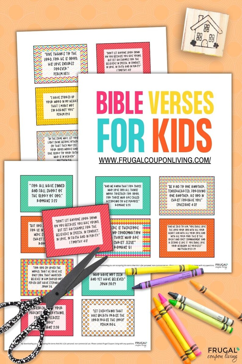Kids Scripture Cards Printable Memory Bible Verse Cards for - Etsy